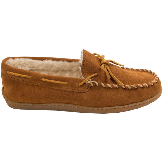 Men's Pile Lined Hardsole Moccasin Slippers